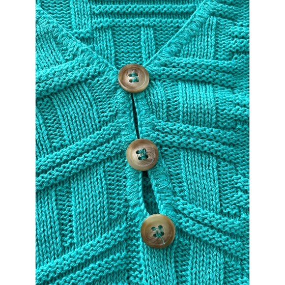 Vintage 90s Carly Blake Sweater Size XL Henley Short Sleeve Knit Deadstock NEW - Picture 3 of 6